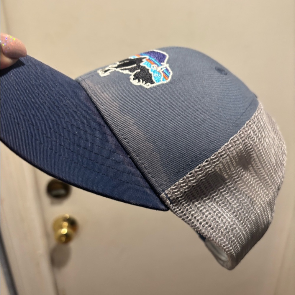 Patagonia Gray and Blue Buffalo Cap Baseball Cap Hat Unisex OS - Picture 3 of 7